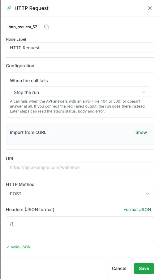 The HTTP Request step